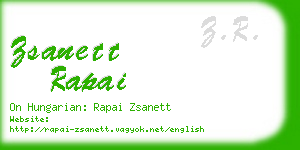 zsanett rapai business card